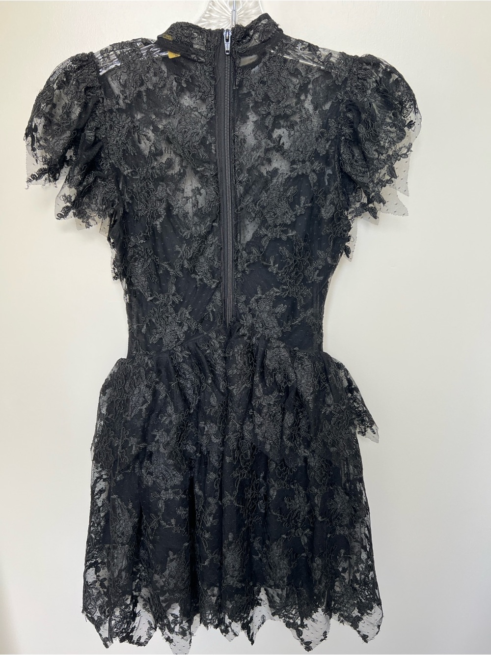 Bardot Black Lace Ruffle High-Neck Dress - Picture 5 of 5